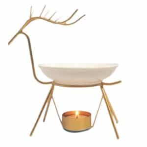 difuzor aromaterapie deer cu vas ceramic bază metal auriu design minimalist ceară parfumată Scent Moods